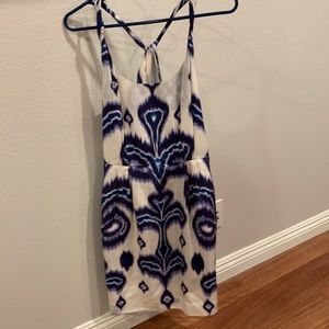 NWT Banana Republic petite silk halter dress. Cute ikat print.